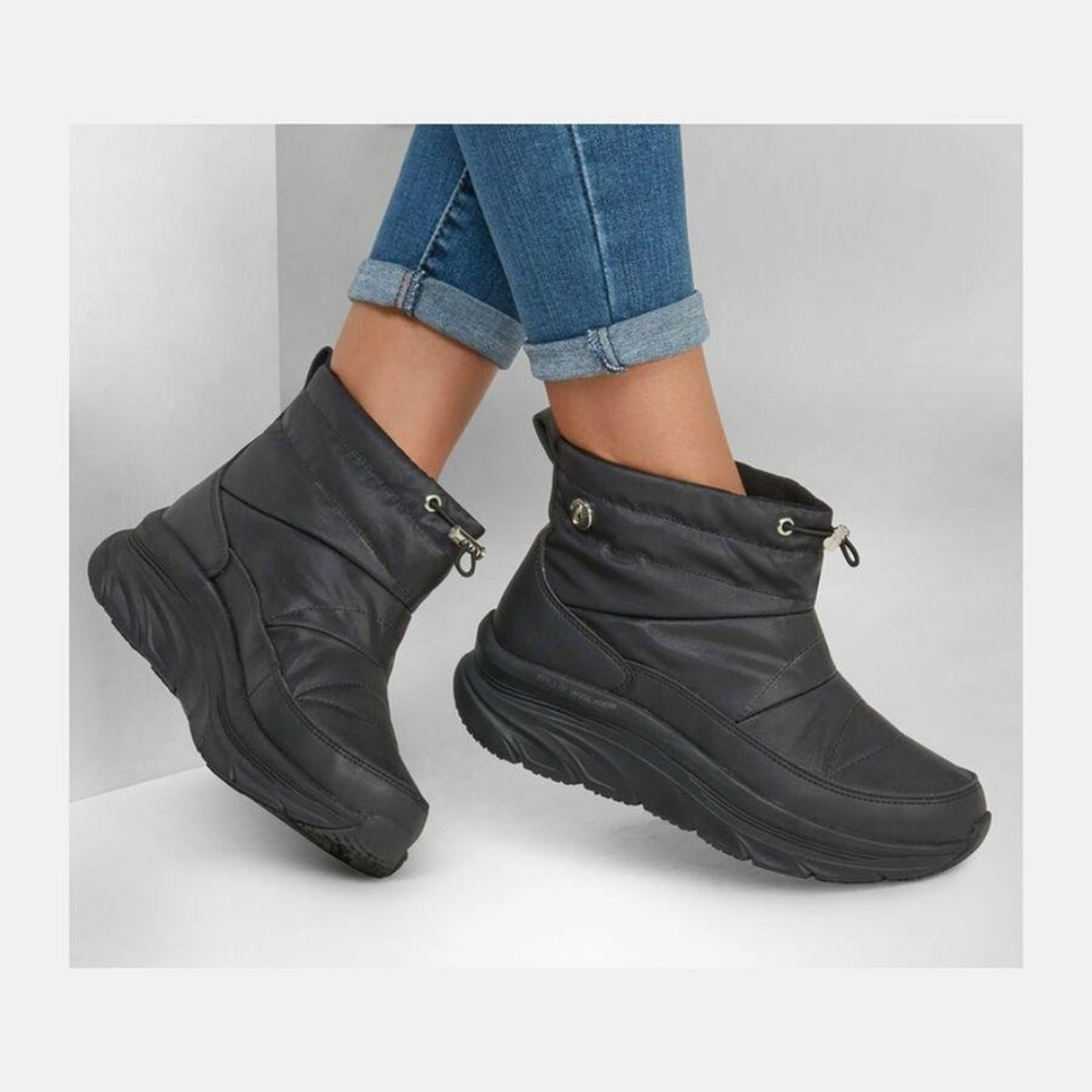 Skechers Women's Relaxed Fit D'Lux Walker Winter Up in Black